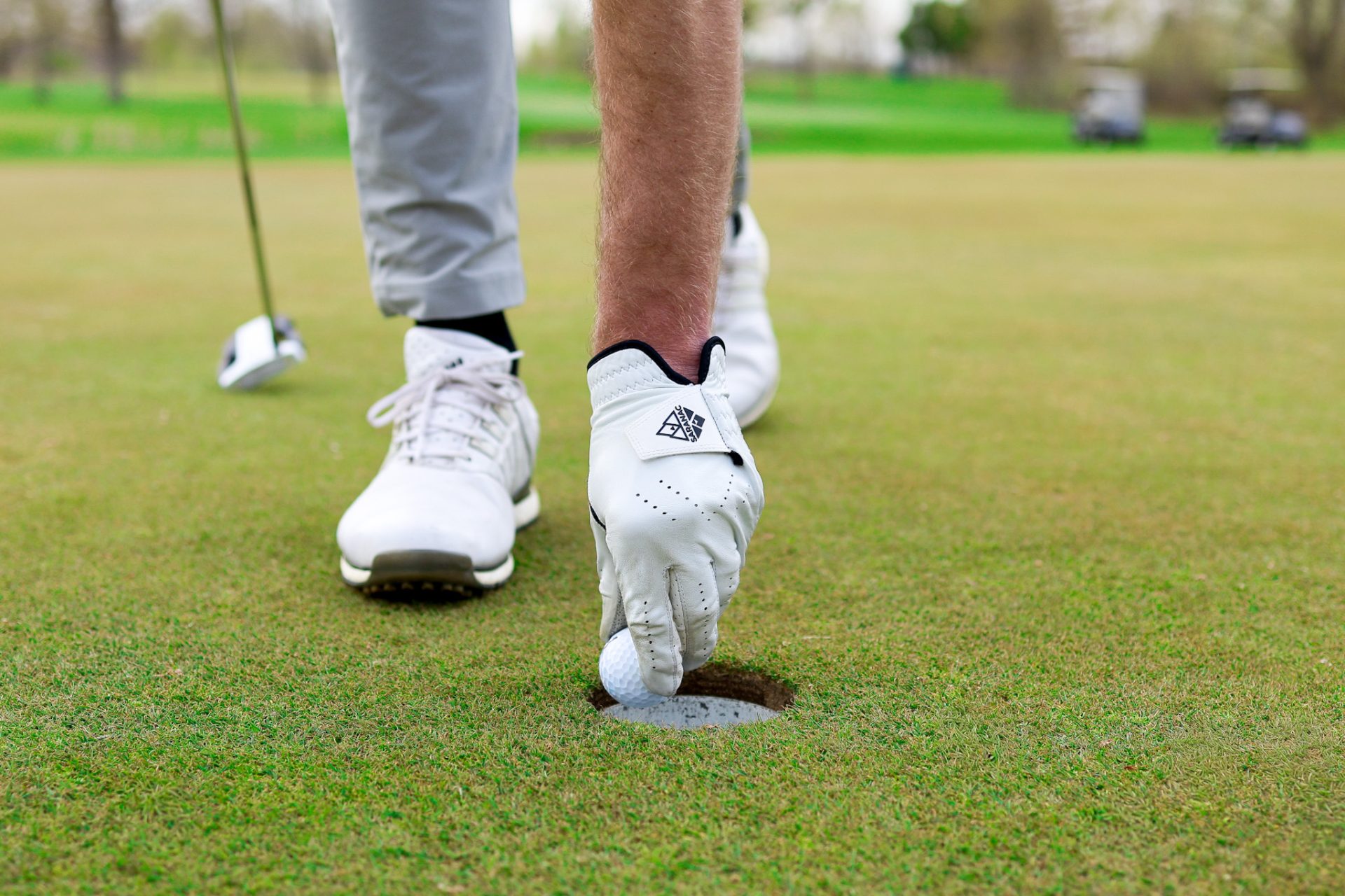 Heritage Golf Glove — Men's 3 Saranac Golf Gloves being used in golf