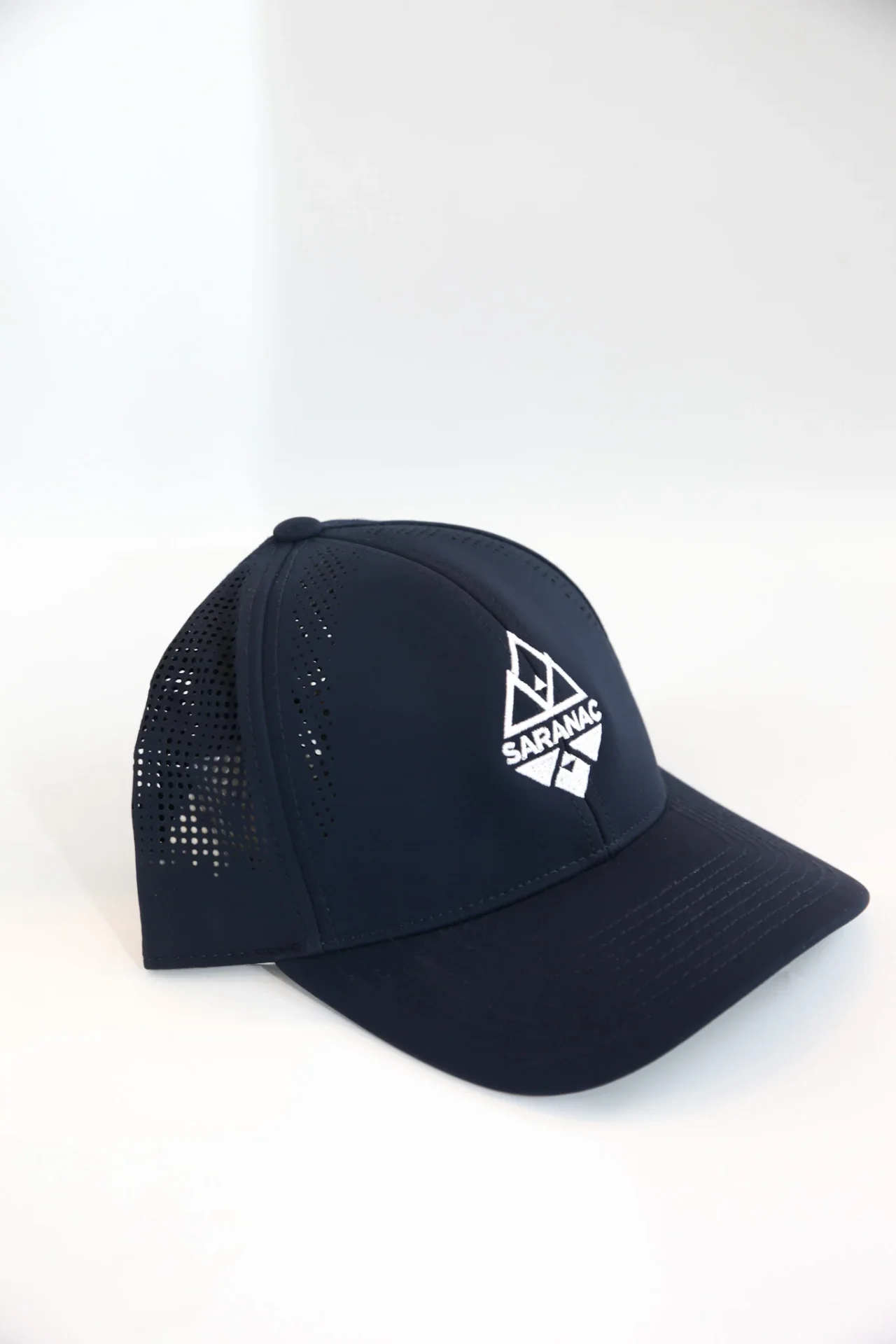 Saranac Performance Golf Hat 4 Navy Saranac Hat sideways